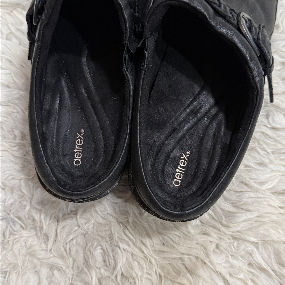 Aetrex‎ Black Leather Libby Comfort Clog Women’s Size 11 US 43 EU - Picture 6 of 10